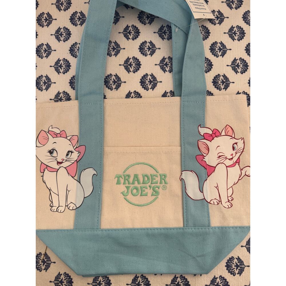 Disney Marie Blue Double Sided Custom Made Trader Joes Mini Tote